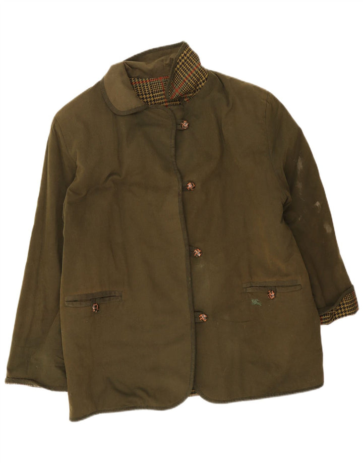 Burberrys Vendbar Herrejakke UK 40 Stor Khaki Bomuld