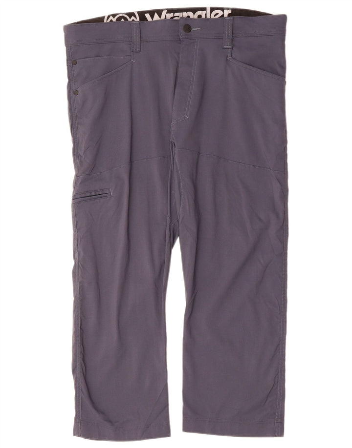 Wrangler Herre Cargo Straight Cropped Trousers W34 L24 Navy Blue Nylon