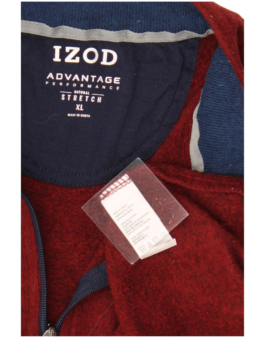 Izod Sweatshirt med lynlås til mænd XL Rød Flecked Polyester