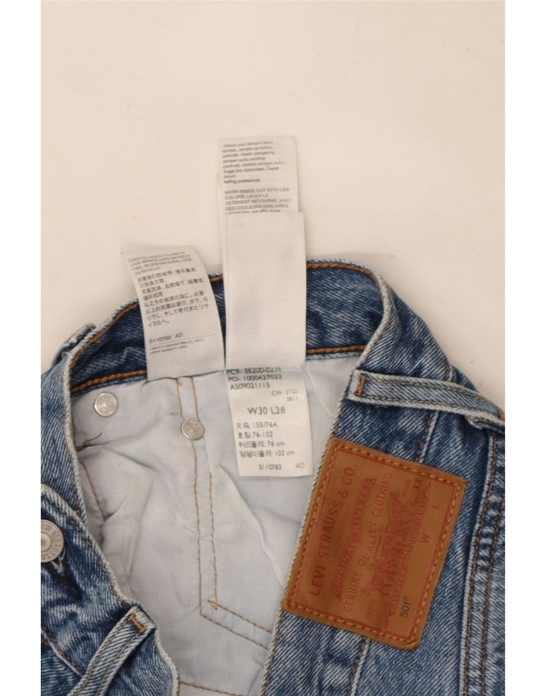 Levi's Herre 501 Straight Jeans W30 L28 Blå Bomuld