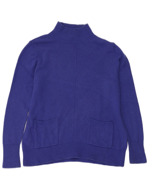 White Stuff Womens Relaxed Fit Turtle Neck Jumper Sweater UK 10 Small Blue