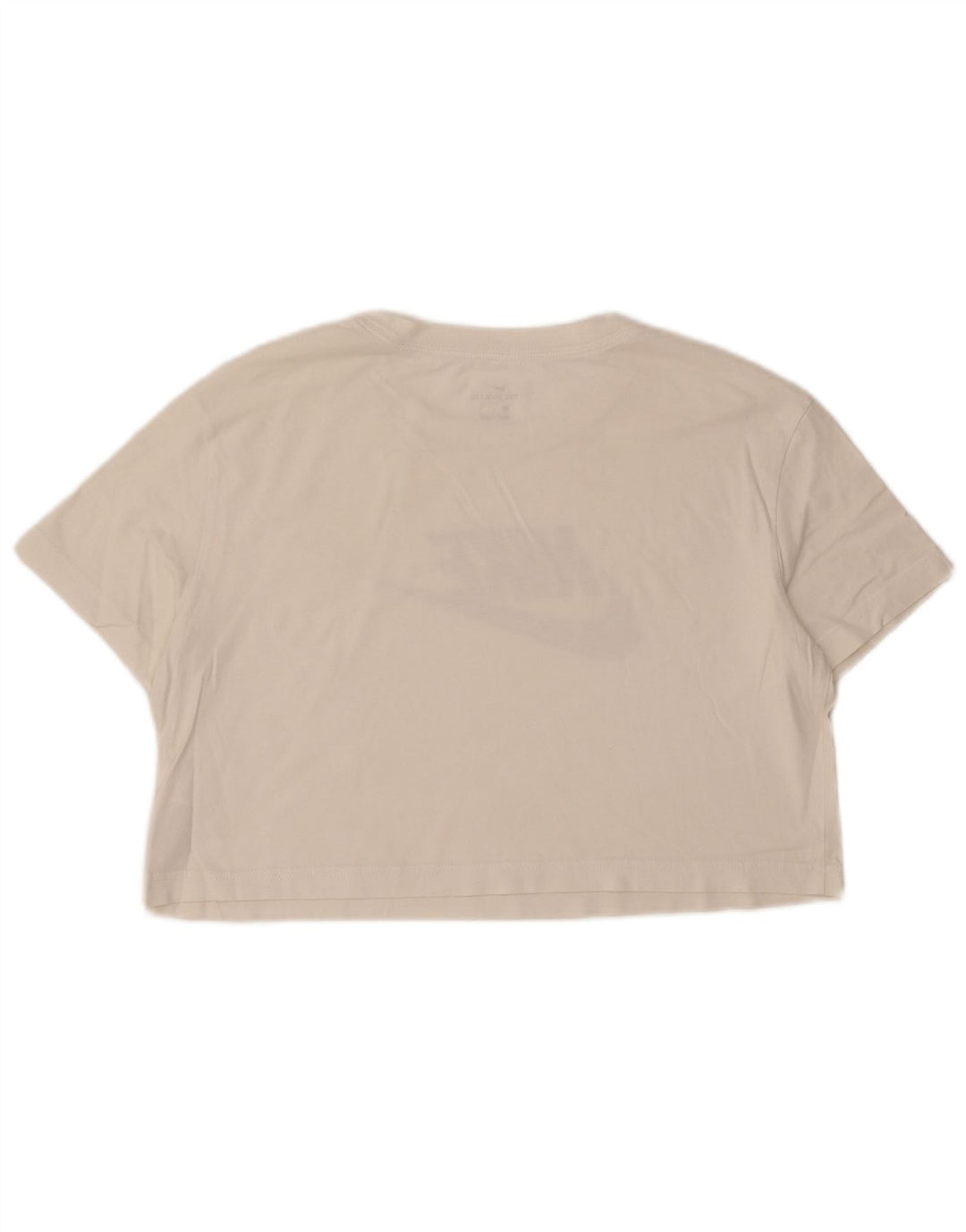 NIKE Womens Crop Graphic T-Shirt Top UK 14 Medium White Cotton