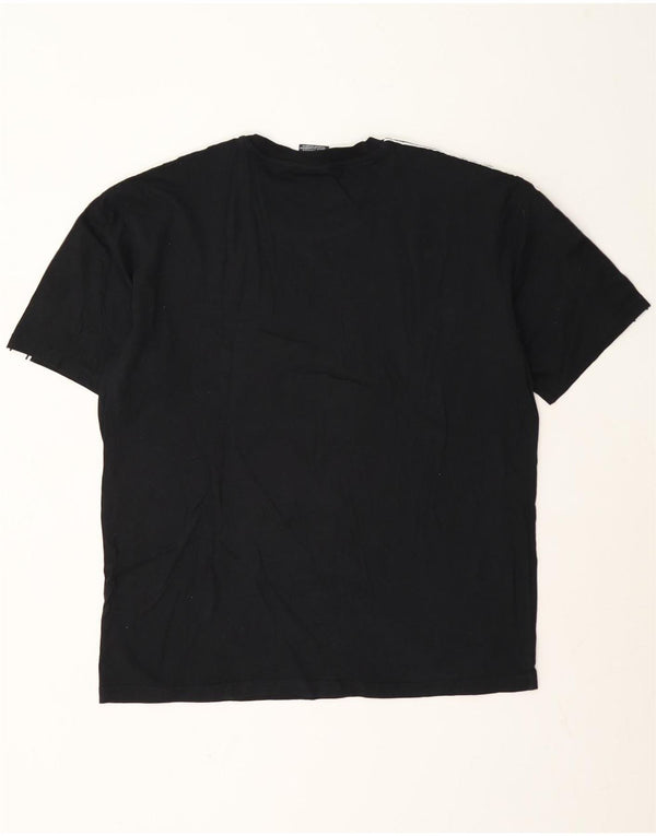 Champion Dame grafisk T-shirt Top UK 16 Large Navy Blue Colourblock