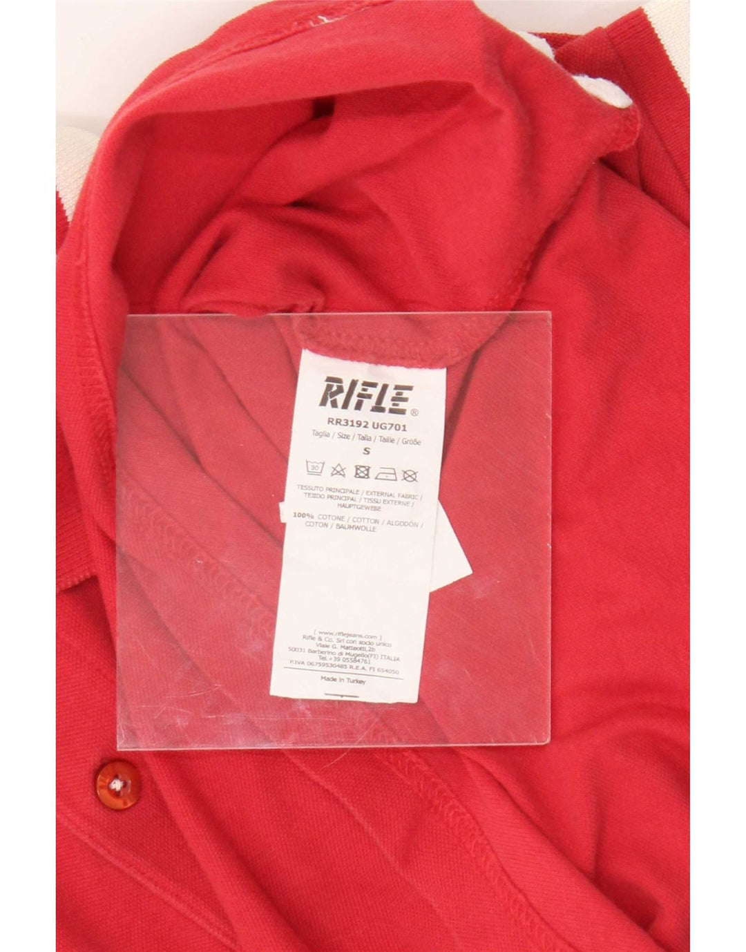 Riffel Herre Polo Shirt Lille Rød Bomuld
