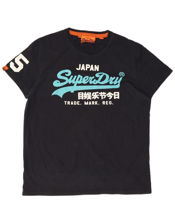 Superdry Grafisk T-shirt top til mænd 2XL sort bomuld
