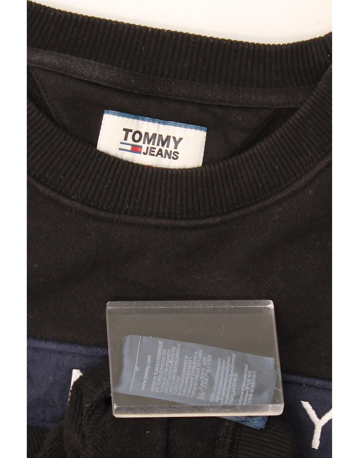 TOMMY HILFIGER Grafisk sweatshirt til mænd, stor sort bomuld