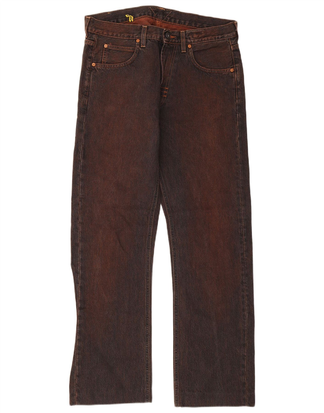Meltin' Pot Straight Jeans til mænd W34 L31 rødbrun bomuld