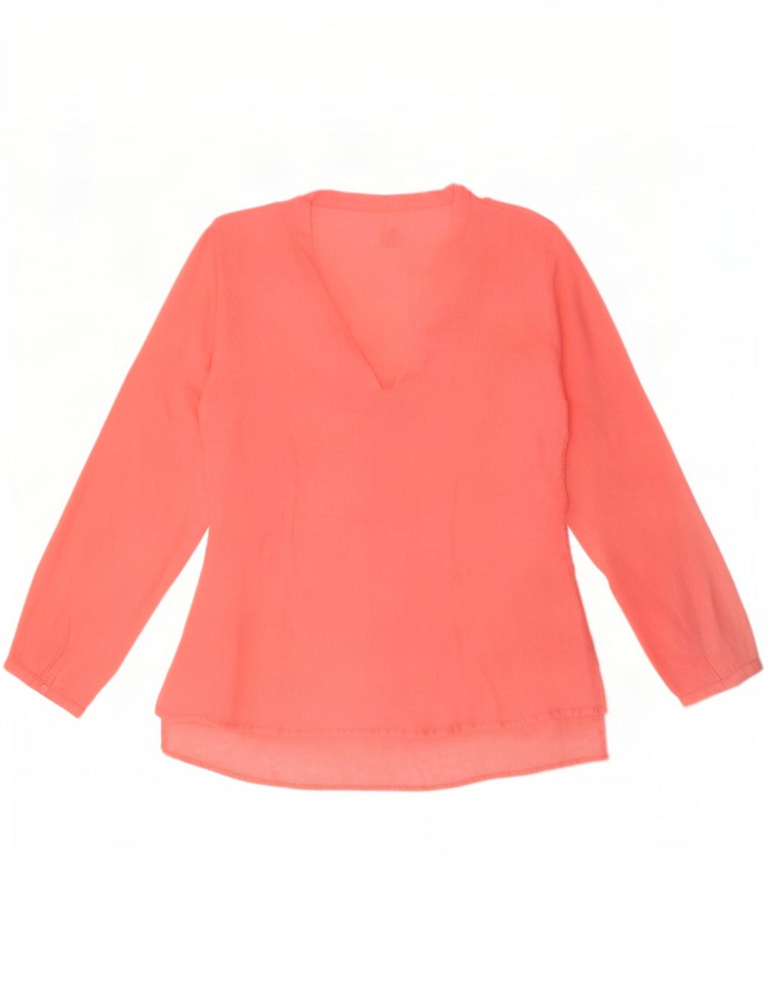 120% Lino Dame Langærmet Flæse Front Bluse Top IT 46 Large Pink Linen