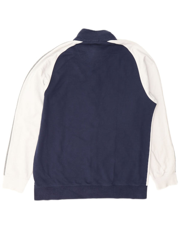 Russell Athletic Mens Tracksuit Top Jacket 2XL Navy Blue Colourblock Cotton