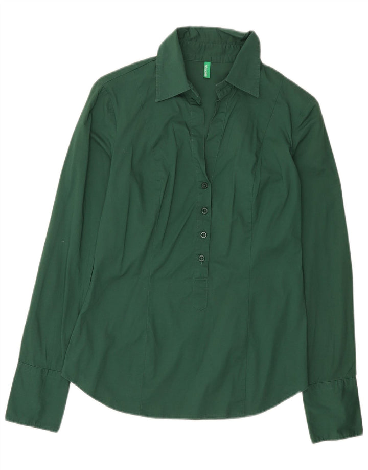 Benetton Dame Pullover Shirt UK 12 Medium Green