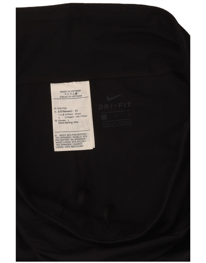 NIKE Dame Dri Fit Leggings UK 16 Large Black Polyester