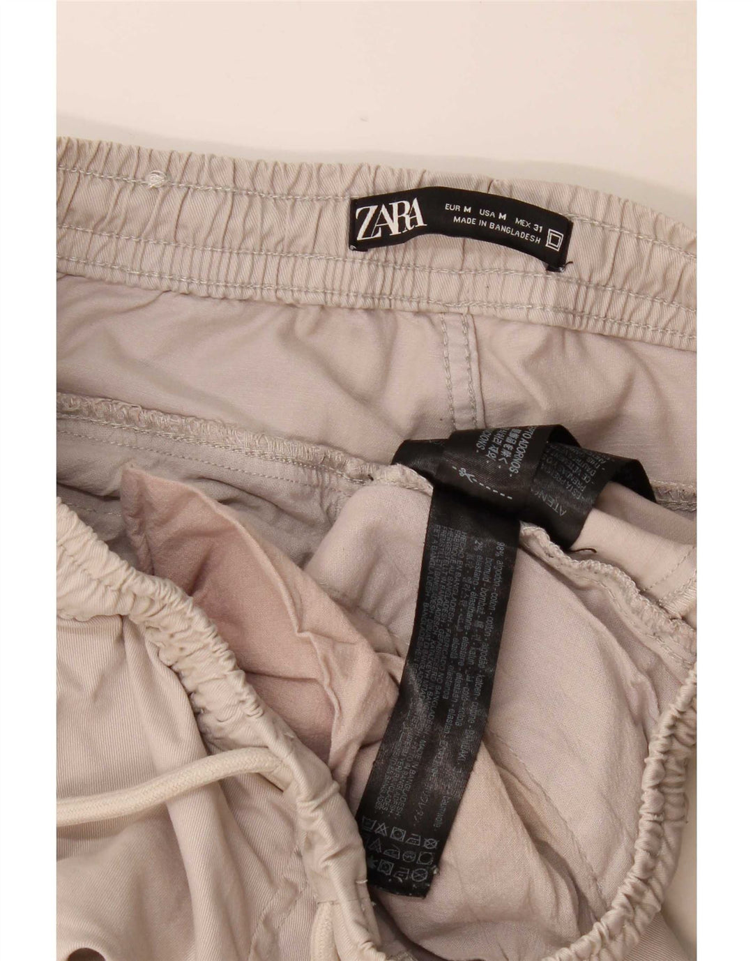 Zara Herre Crop Joggers Cargo Bukser Medium W30 L26 Grå Bomuld