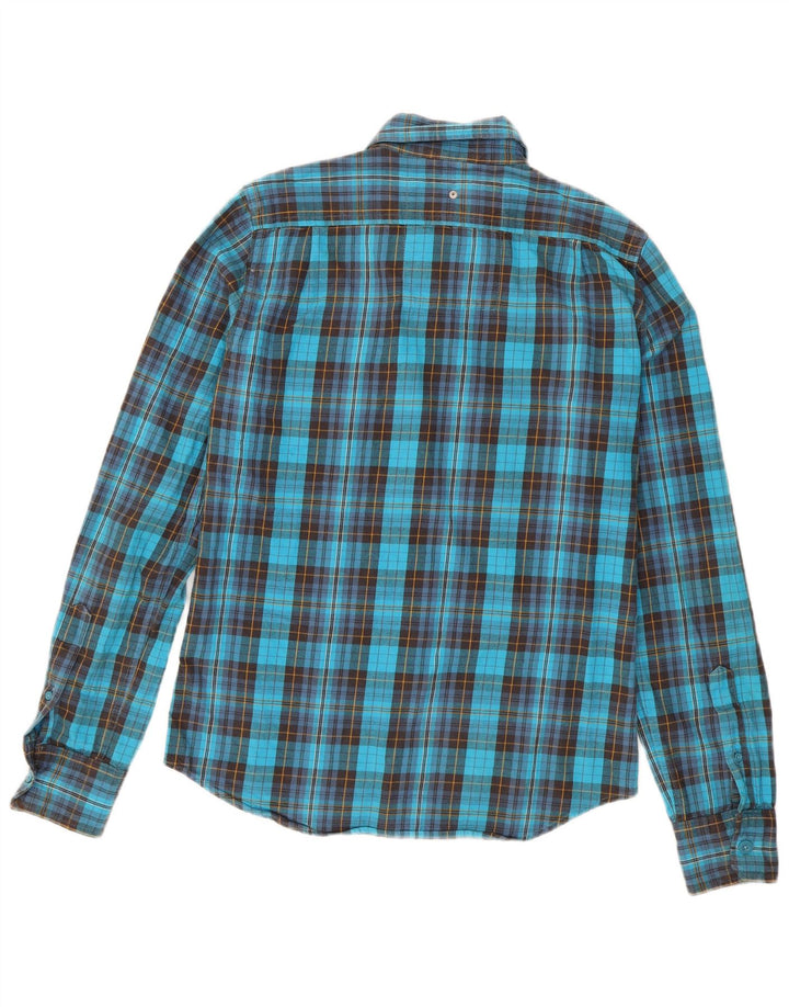 Superdry Flanelskjorte til mænd mellemblå ternet bomuld