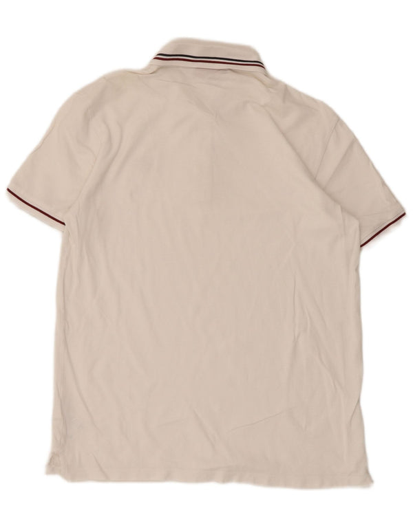 Hugo Boss herre poloshirt Medium hvid stribet bomuld