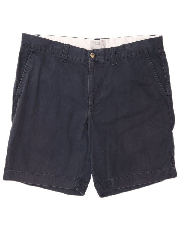 Marks & Spencer Herre Chino Shorts W34 Large Navy Blue Bomuld