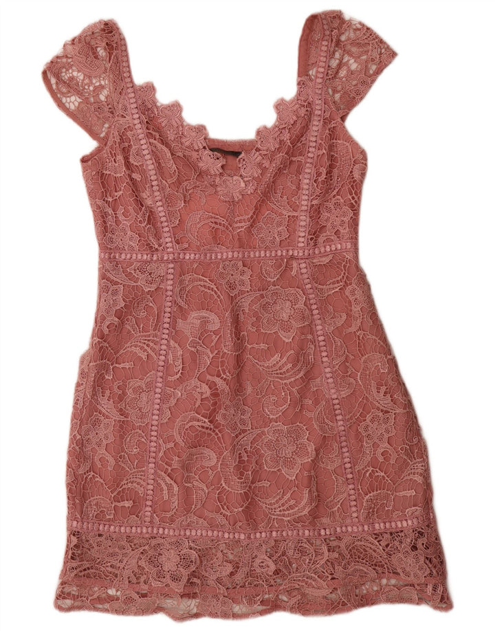 Guess Womens Sheath Dress UK 12 Medium Pink Floral Polyester
