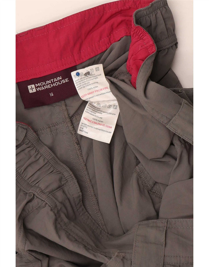 Mountain Warehouse Dame Cargo Shorts UK 14 Large W34 Grå Nylon
