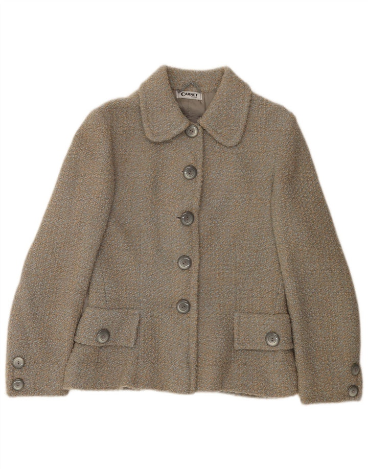 Carnet Dame 5 Button Blazer Jacket UK 8 Small Brown Flecked