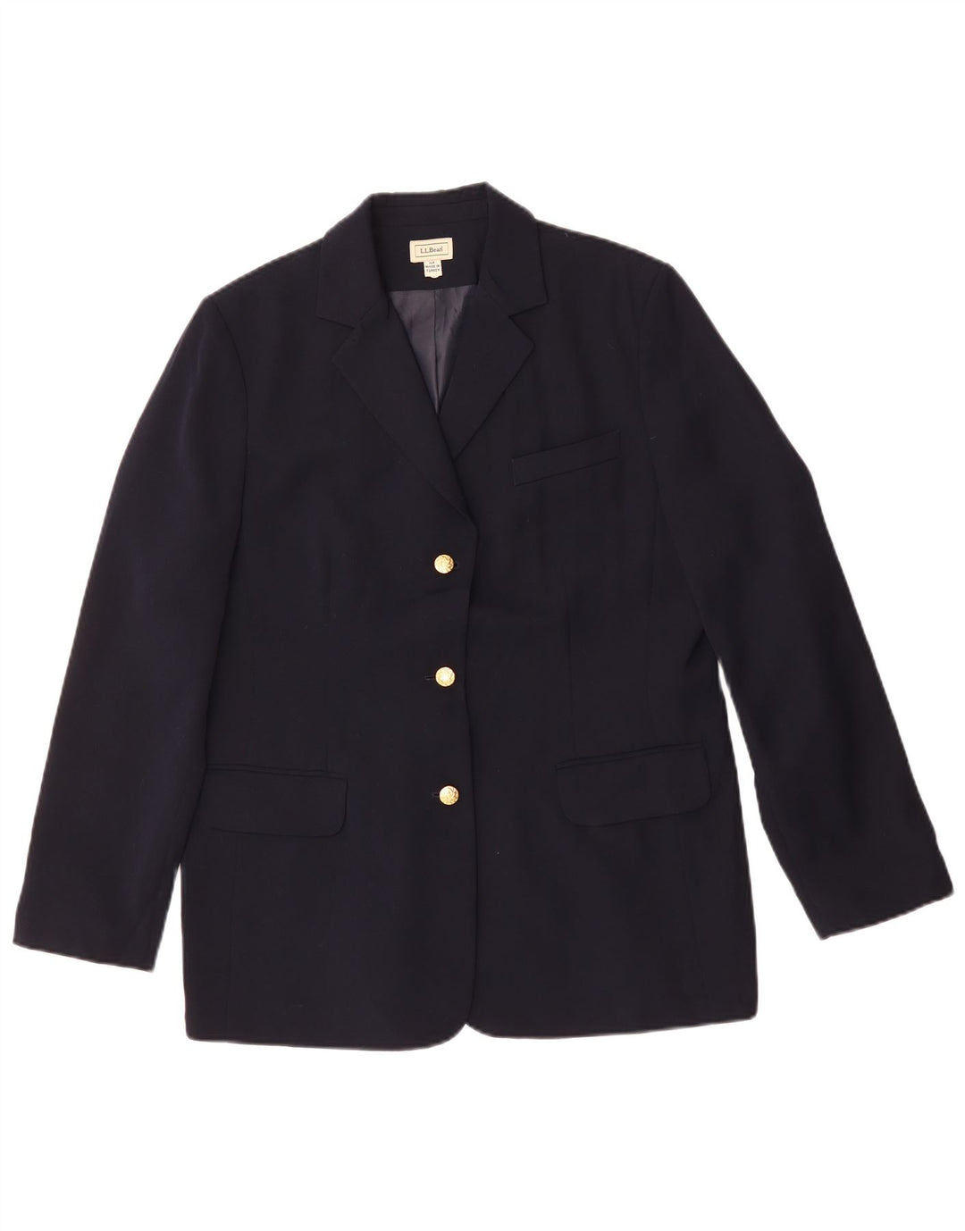 L.L.Bean Dame Regular Fit Blazer Jacket US 14 XL Navy Blue Polyester