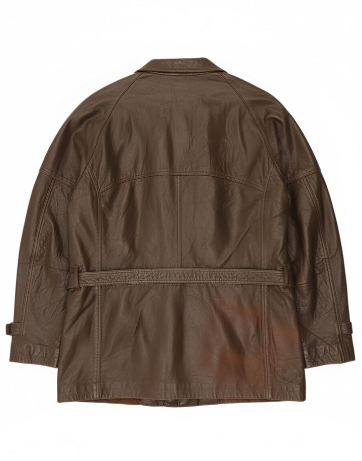 Vintage herre læderjakke IT 52 XL brunt læder
