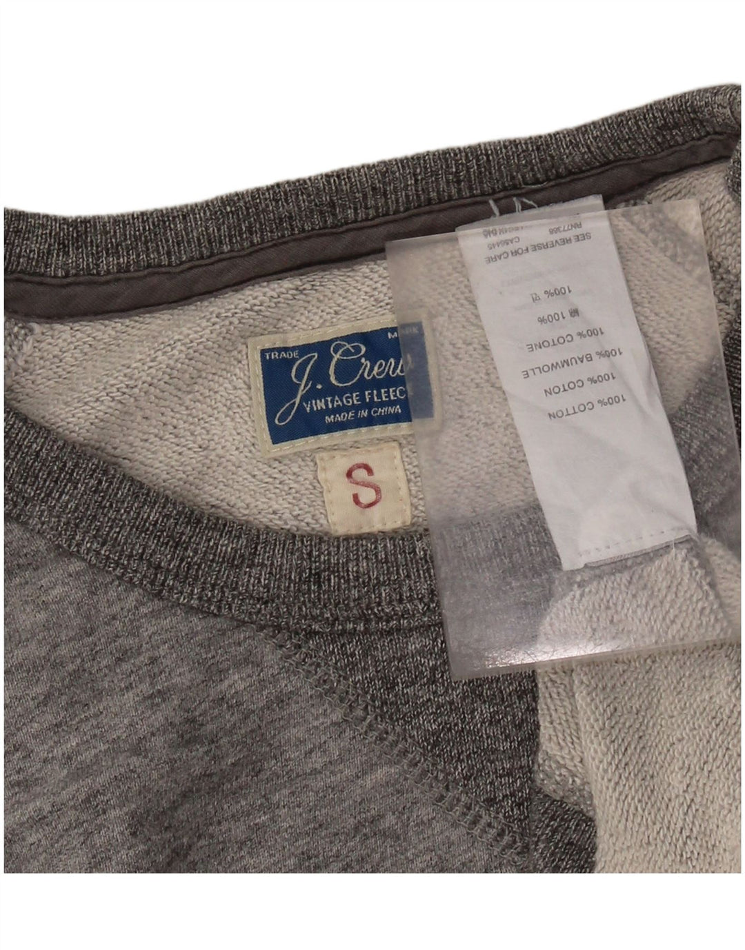 J. CREW Dame oversize sweatshirt Jumper UK 10 Lille grå bomuld