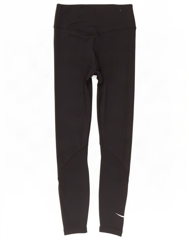 Nike Dame Dri Fit Leggings UK 8 Small Black Polyester