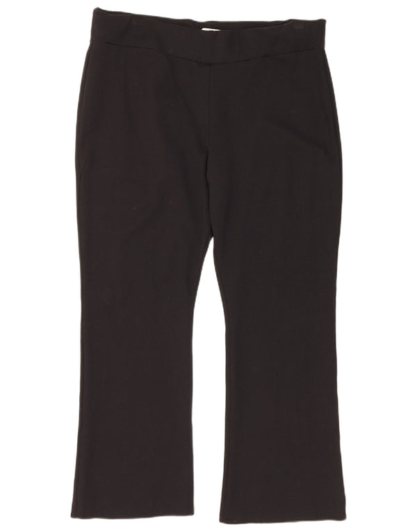 Marks & Spencer Dame Bootcut Cropped Trousers UK 20 2XL W36 L26 Sort