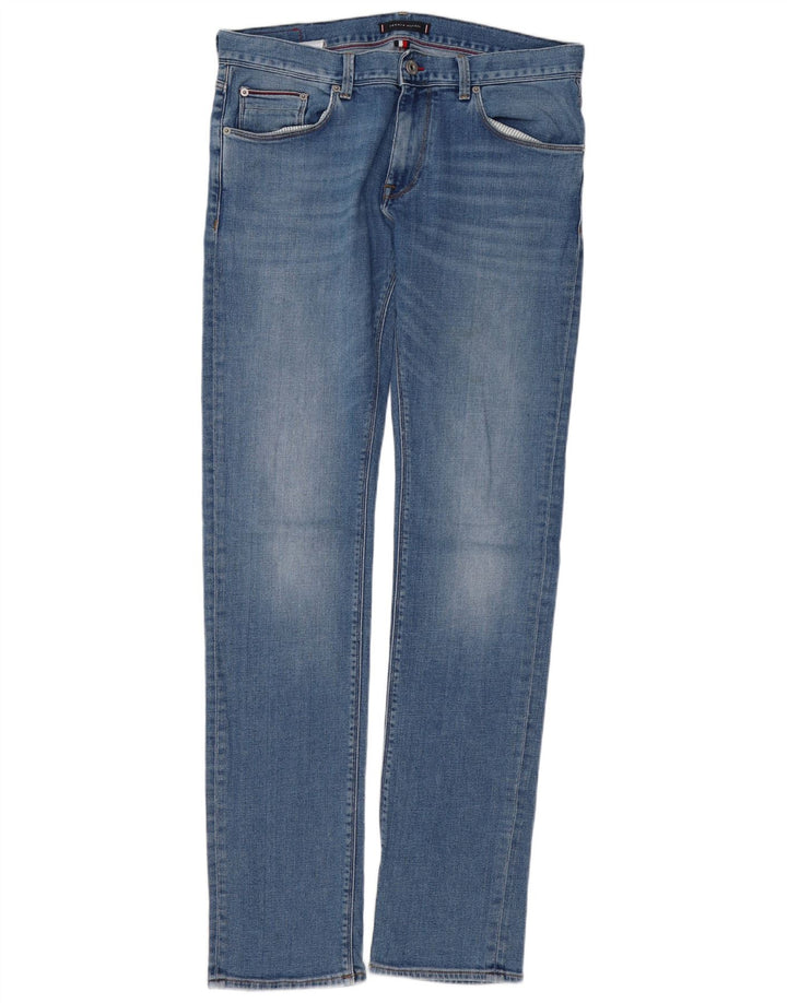 TOMMY HILFIGER Herre Denton Straight Jeans W34 L36 Blå Bomuld