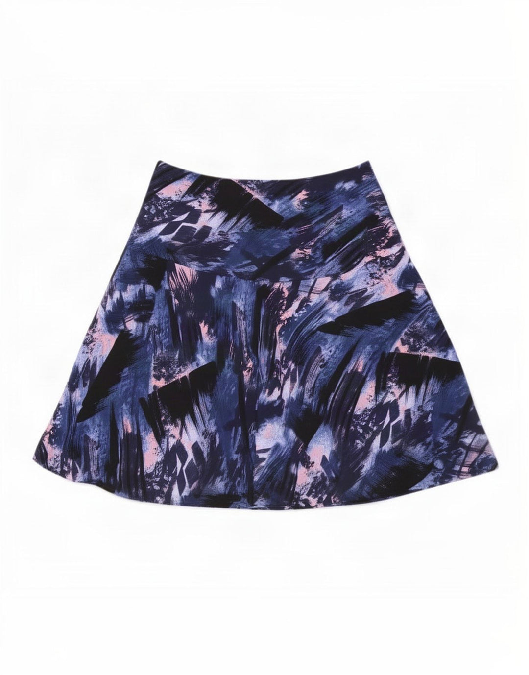 Marks & Spencer Kvinder abstrakt mønster A-line nederdel UK 12 Medium W32 Blå