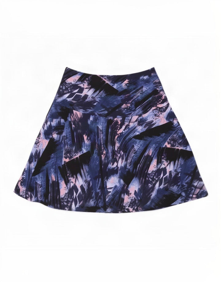 Marks & Spencer Kvinder abstrakt mønster A-line nederdel UK 12 Medium W32 Blå