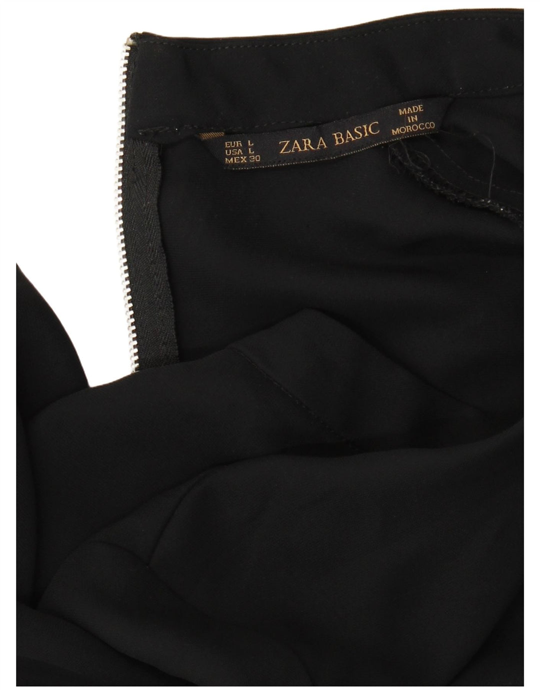 Zara Dame 3/4 ærmet bluse Top UK 14 Large Black