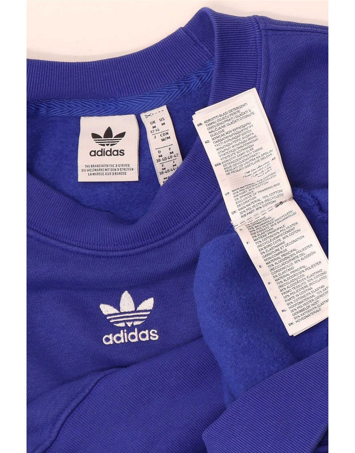 Adidas Dame Oversized Sweatshirt Jumper UK 12/14 Medium Blue Bomuld