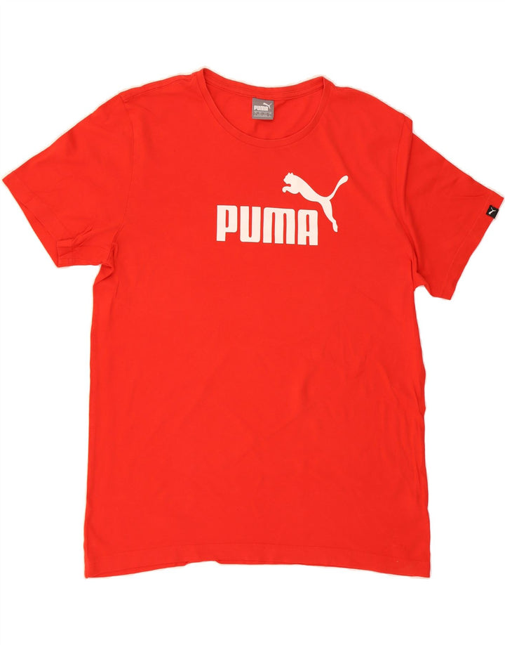 PUMA Mens Graphic T-Shirt Top Large Red Cotton Vintage Puma and Second-Hand Puma from Messina Hembry 