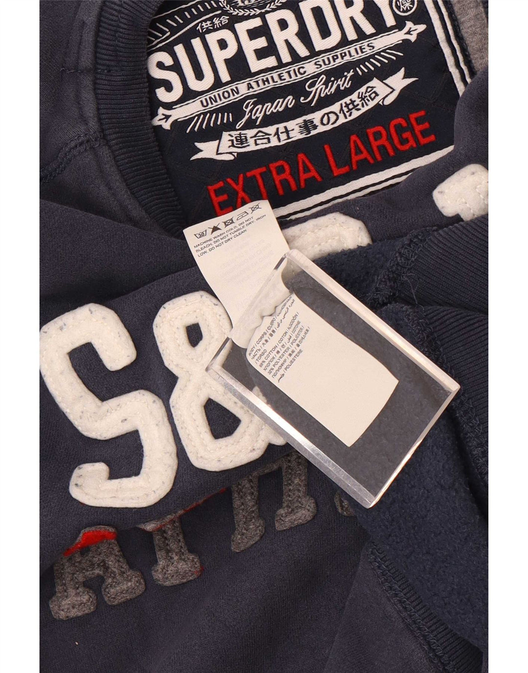 Superdry grafisk sweatshirt til mænd XL marineblå bomuld