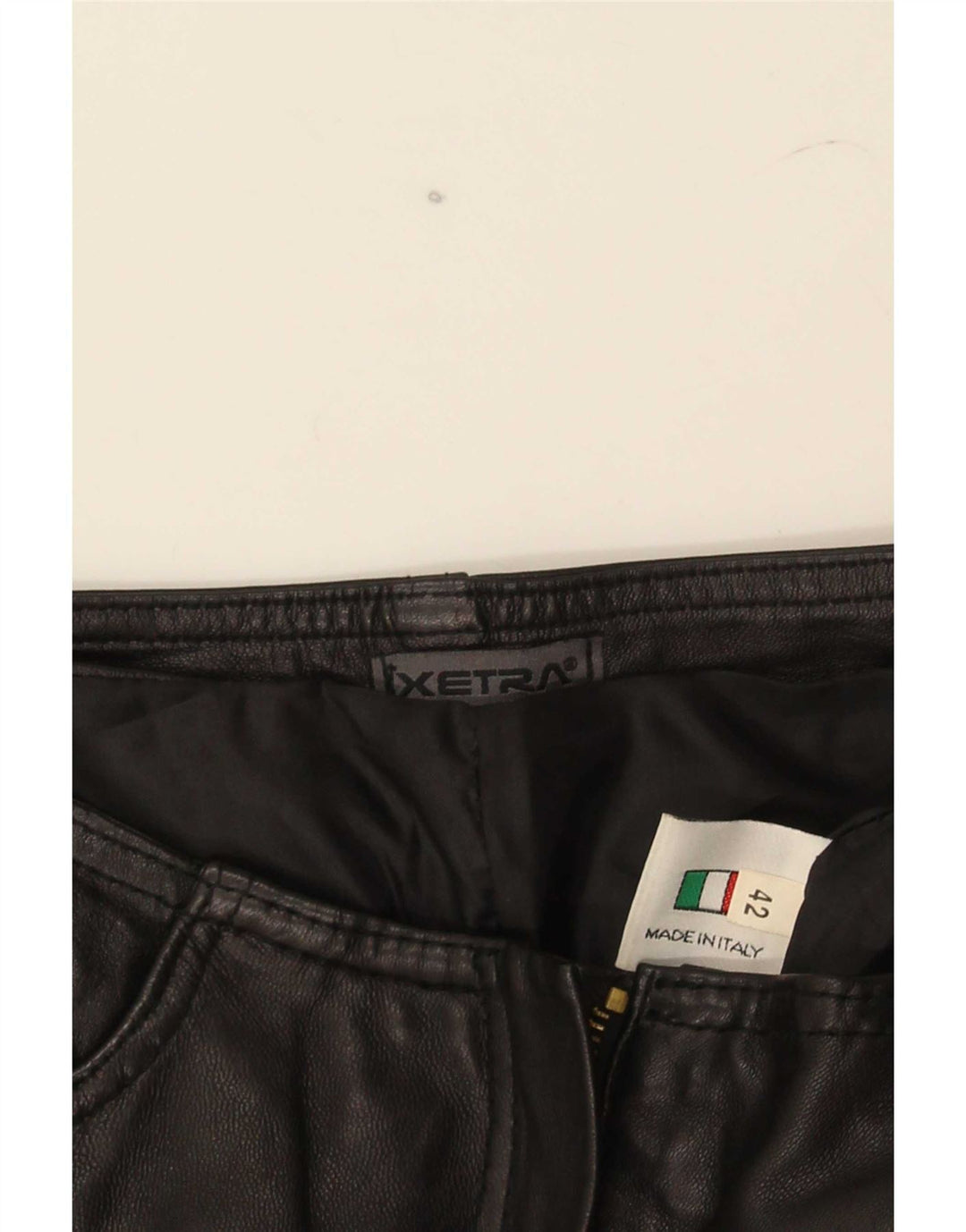 XETRA Dame Bootcut Læderbukser IT 42 Medium W28 L32 Sort