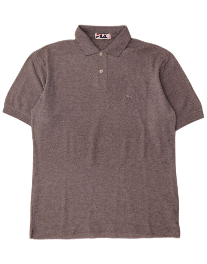 Fila Herre Polo Shirt IT 48 Medium Grå Bomuld