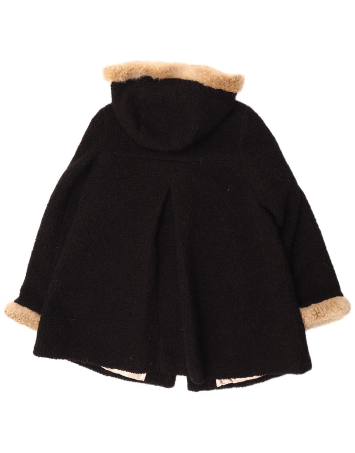 Monsoon Dame Hætte Overfrakke UK 16 Stor Sort Uld
