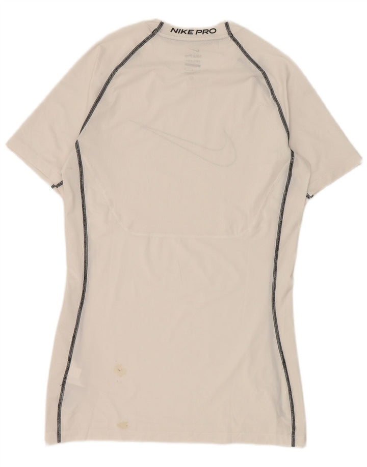Nike Herre Dri Fit grafisk T-shirt Top Stor hvid polyester