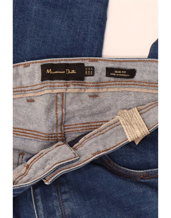 Massimo Dutti Herre Slim Jeans EU 40 Medium W31 L30 Blå Bomuld