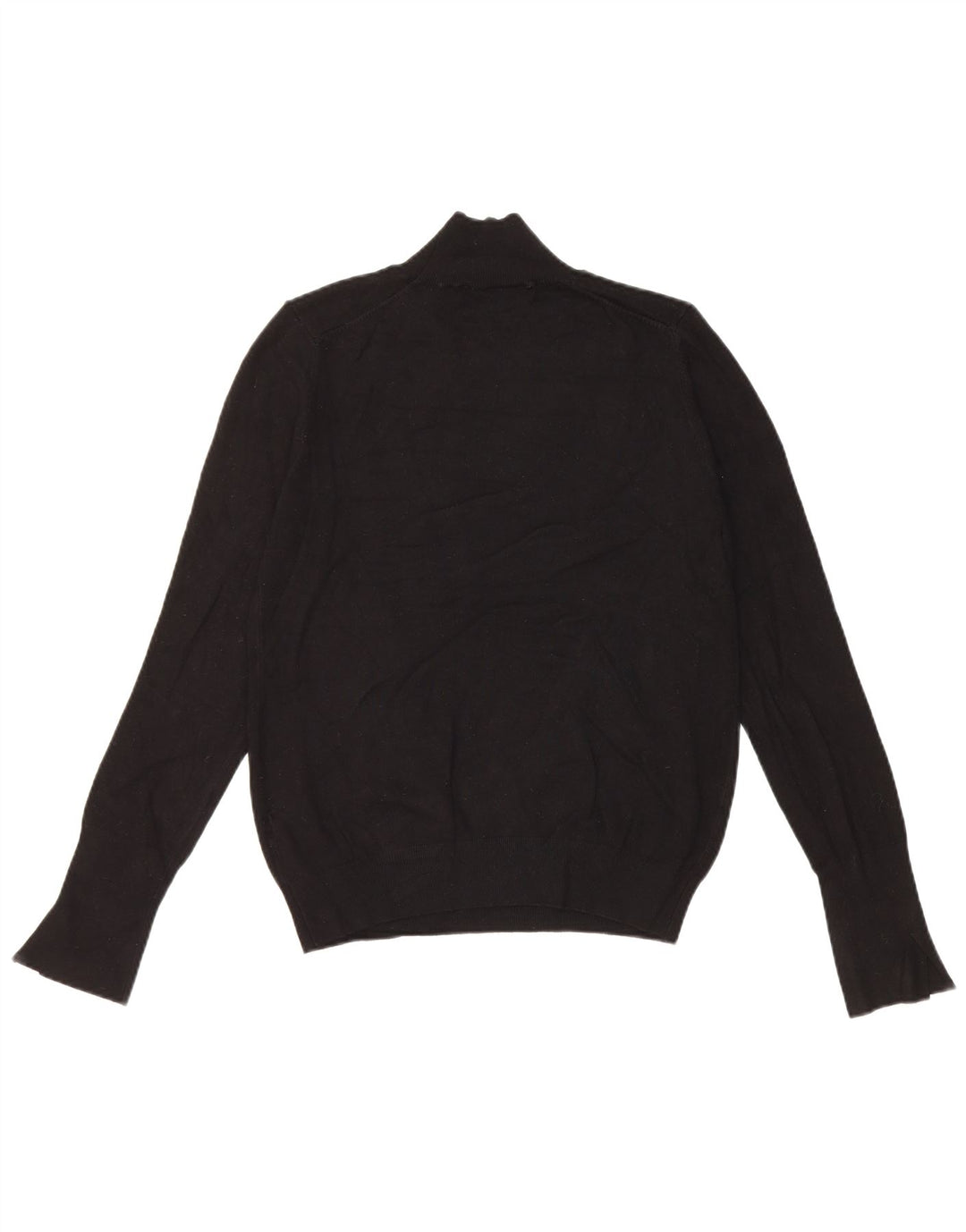 Zara Dame Turtle Neck Jumper Sweater UK 14 Large Black Viscose