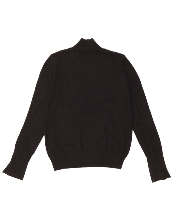 Zara Dame Turtle Neck Jumper Sweater UK 14 Large Black Viscose