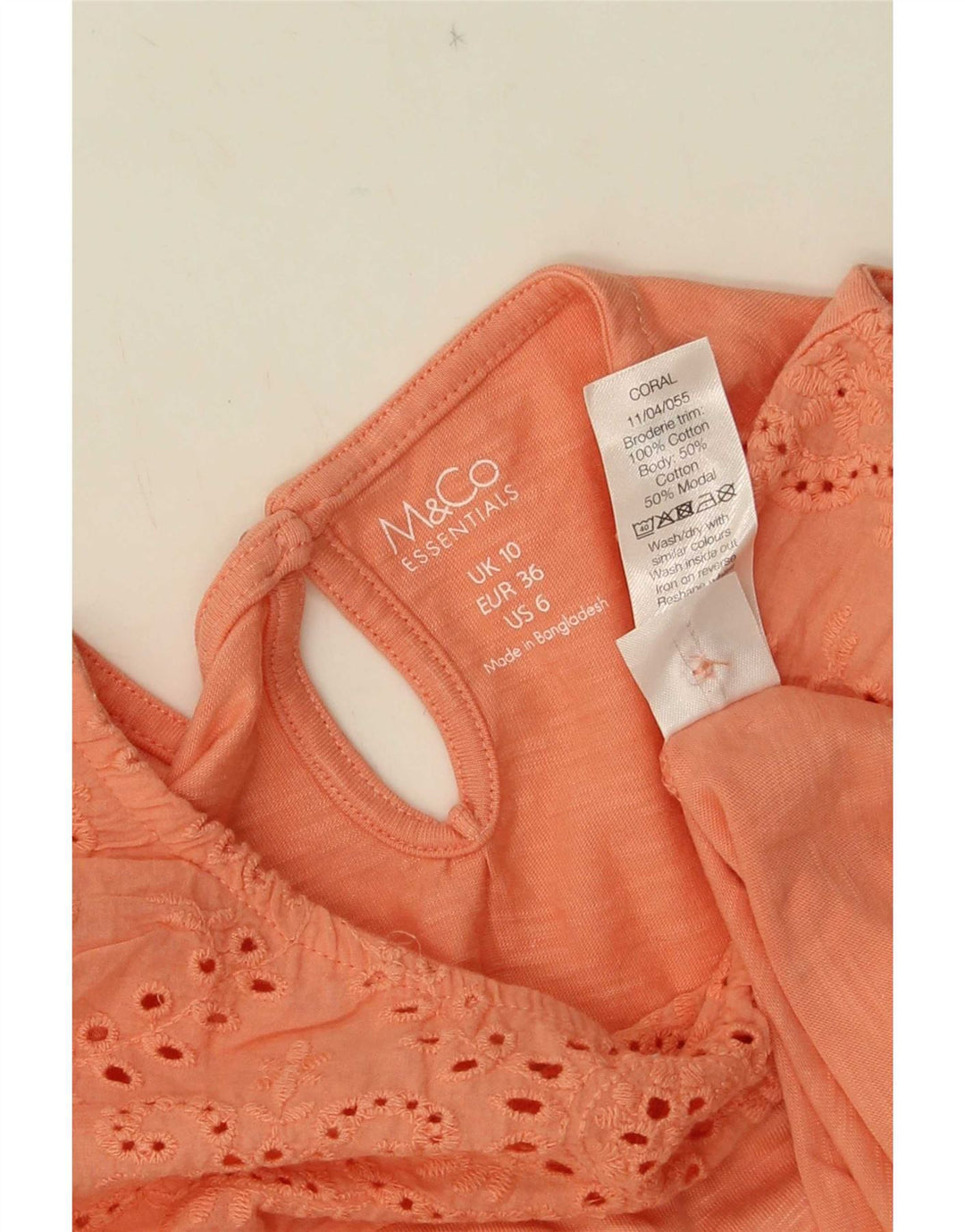 M&Co Damevest Top UK 10 Lille Pink Bomuld