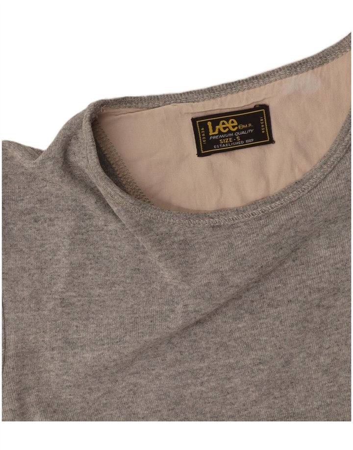 LEE Womens Crop T-Shirt Top UK 10 Small Grå