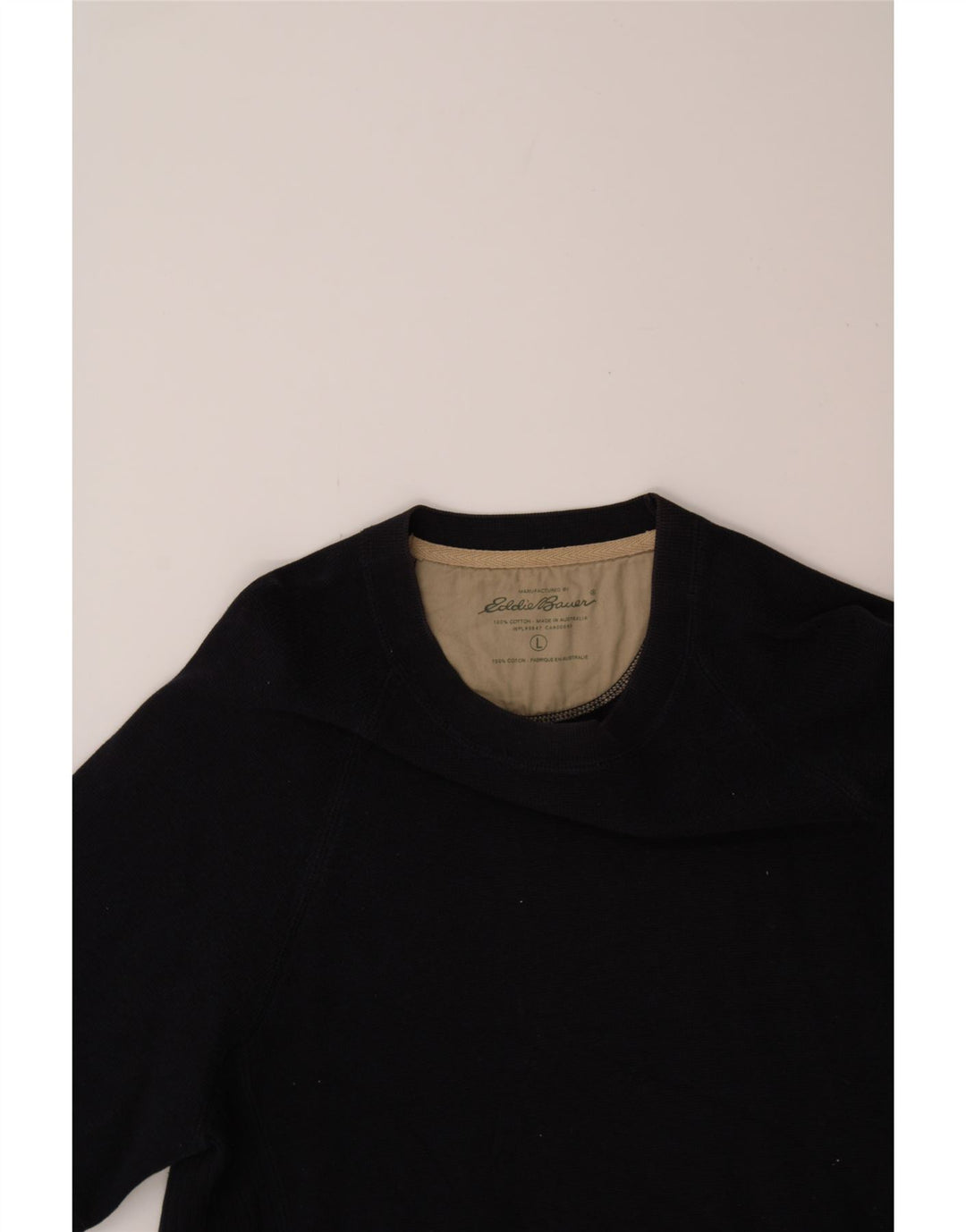 EDDIE BAUER Mens T-Shirt Top Large Navy Blue Cotton Vintage Eddie Bauer and Second-Hand Eddie Bauer from Messina Hembry 