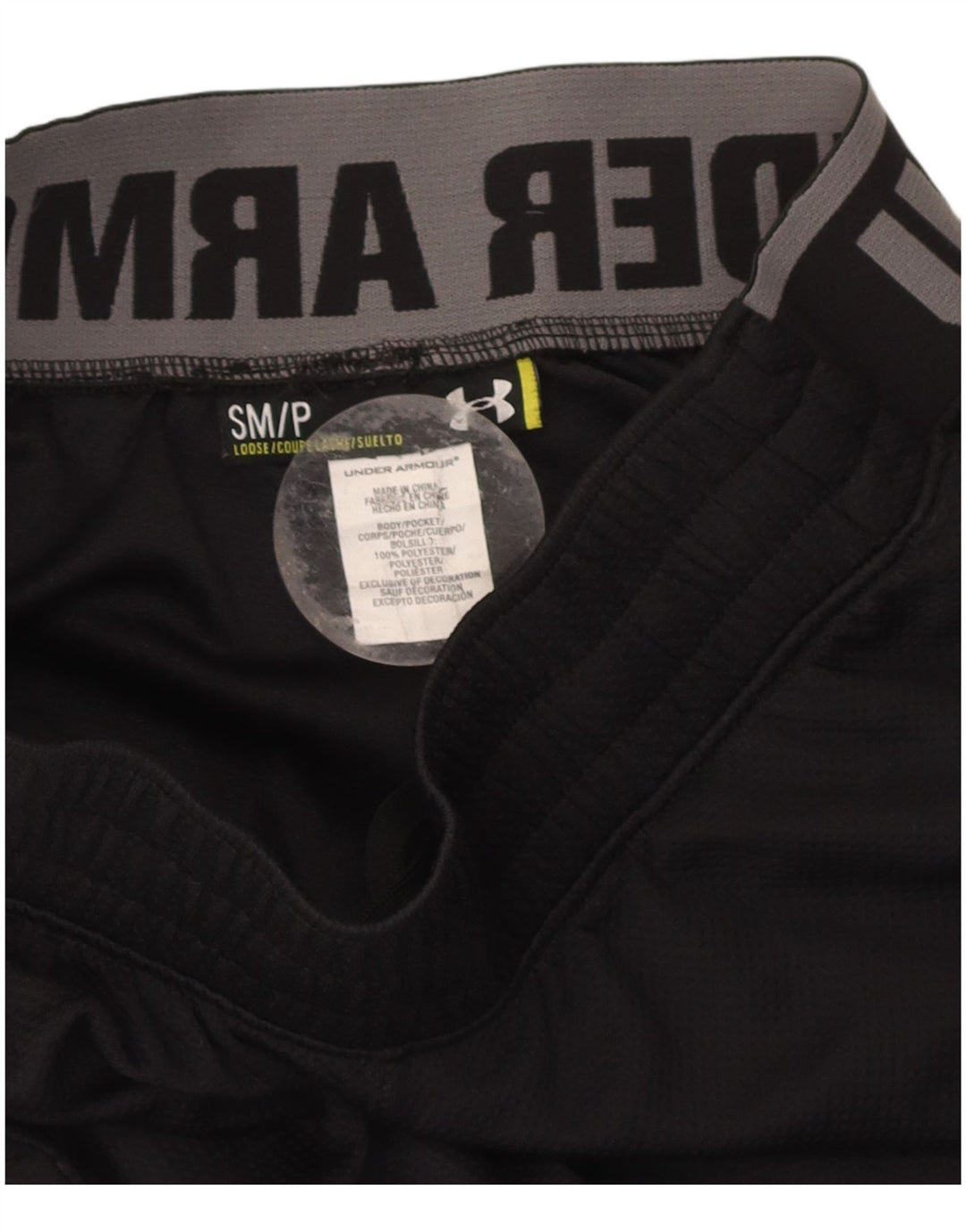 UNDER ARMOUR Mens Graphic Loose Fit Tracksuit Trousers Small  Black