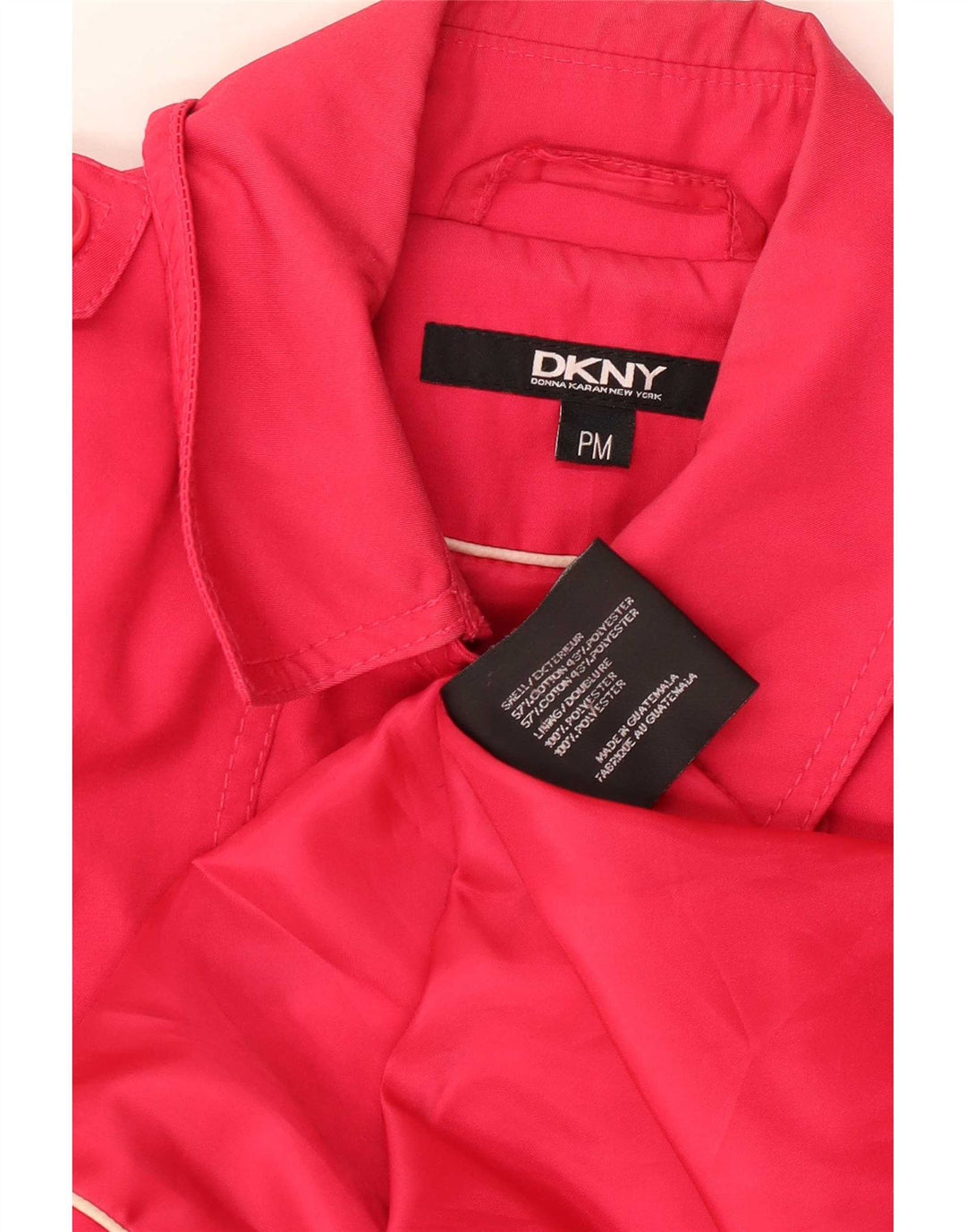 Dkny Womens Trench Coat UK 14 Medium Pink Bomuld