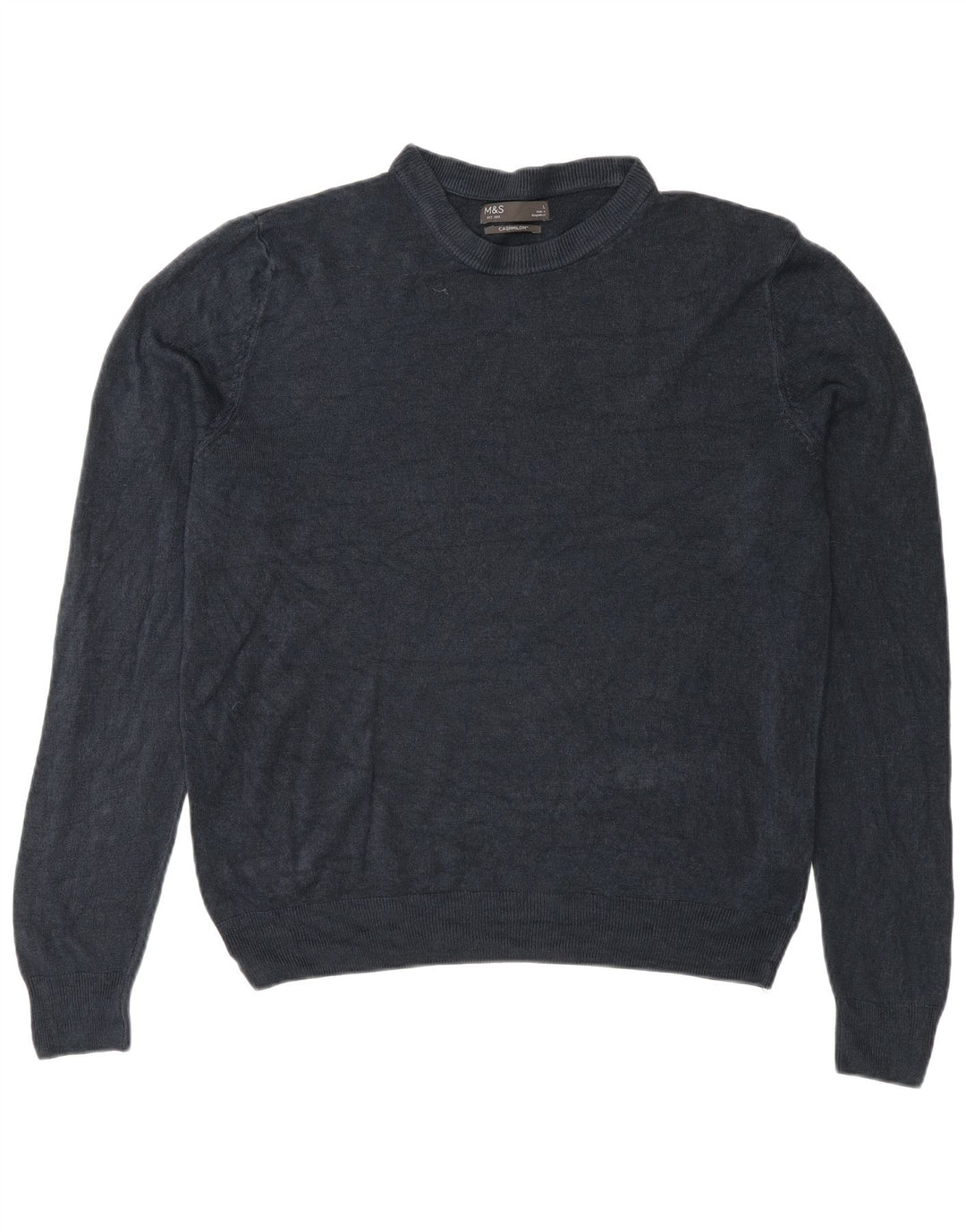Marks & Spencer Herre sweater med rund hals, stor marineblå akryl