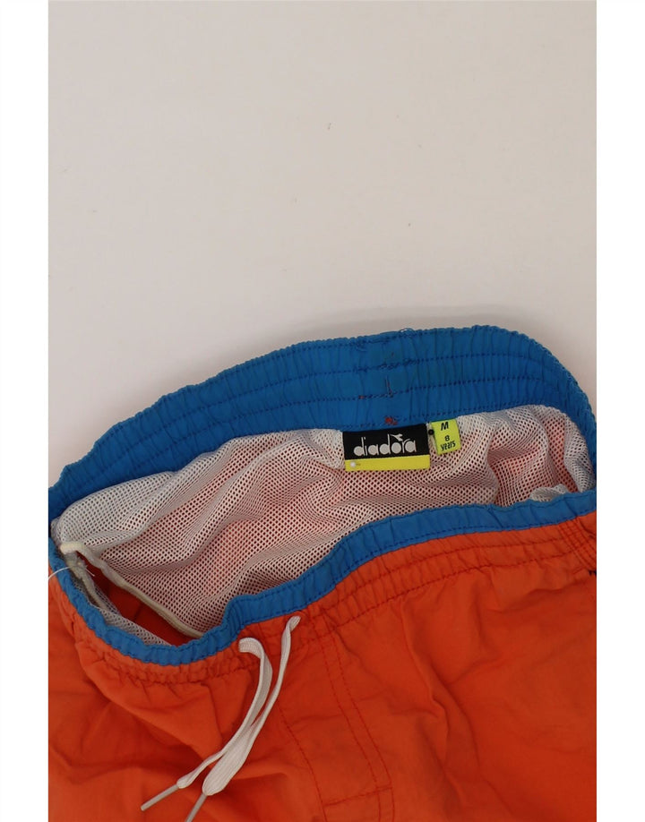 DIADORA Boys Swimming Shorts 7-8 Years Medium Orange Colourblock Nylon Vintage Diadora and Second-Hand Diadora from Messina Hembry 