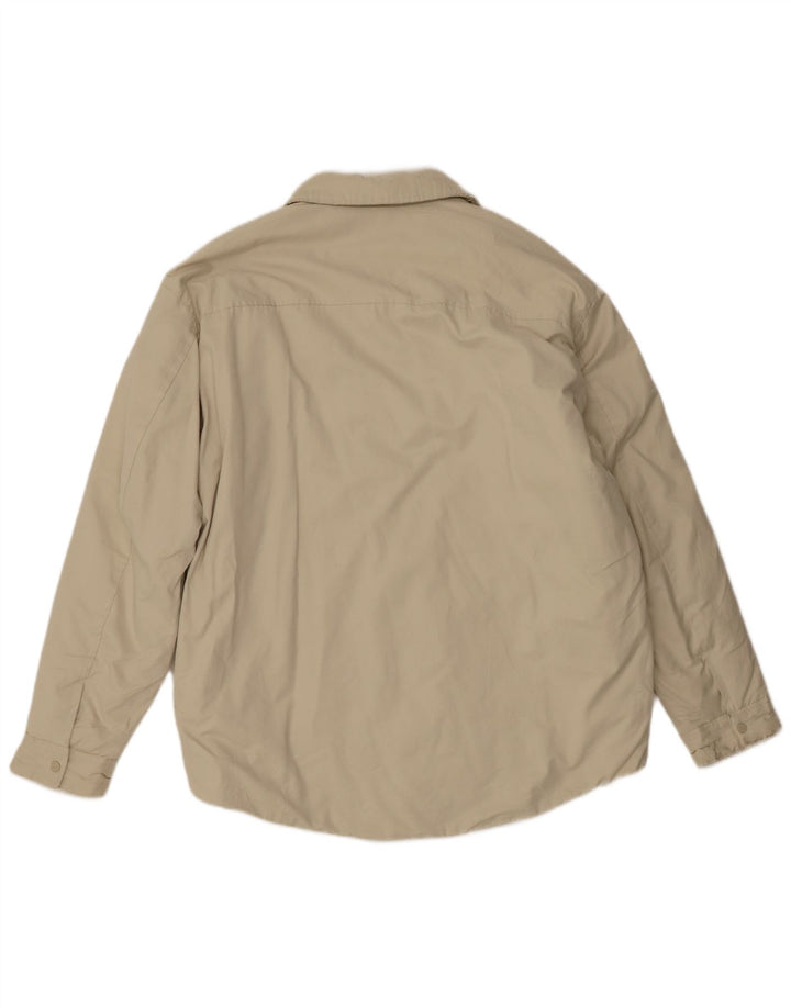 Zara Herre Bomber Jacket UK 40 Large Beige Polyester