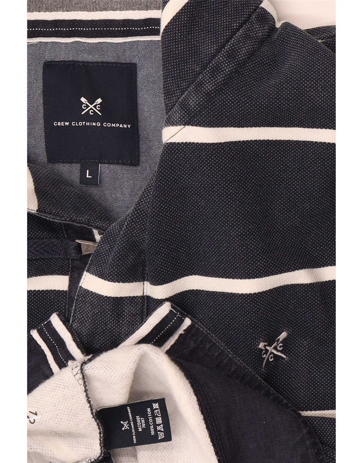 Besætningstøj Herre Zip Neck Sweatshirt Jumper Large Navy Blue Stribet